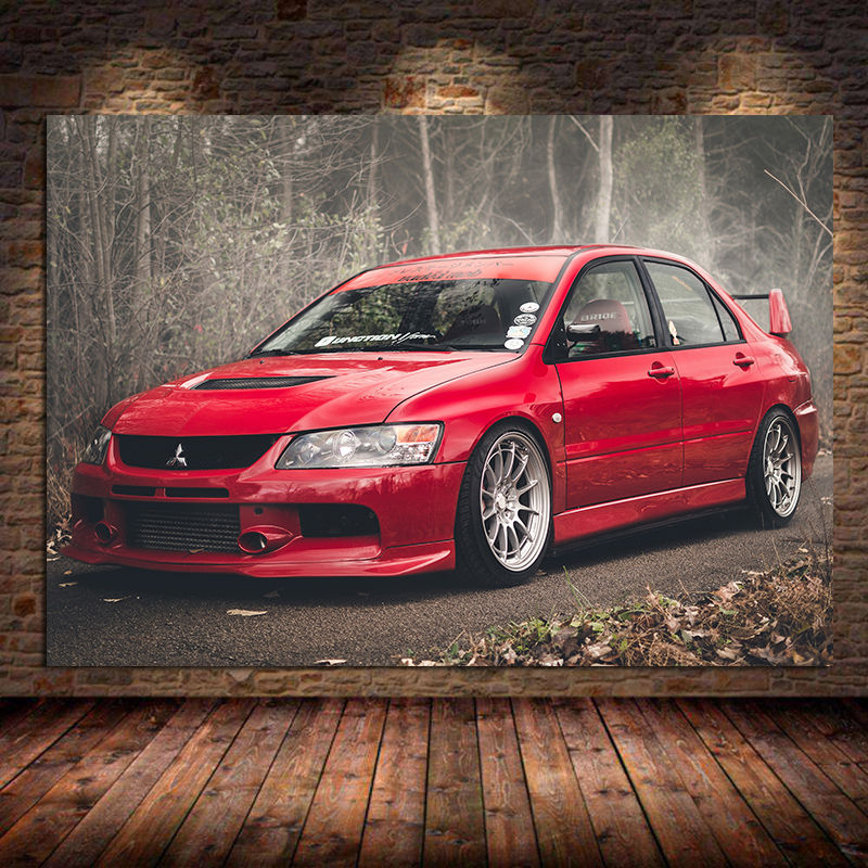 Interior Design Sketch - Pósteres de supercoche Lancer Evo, impresión