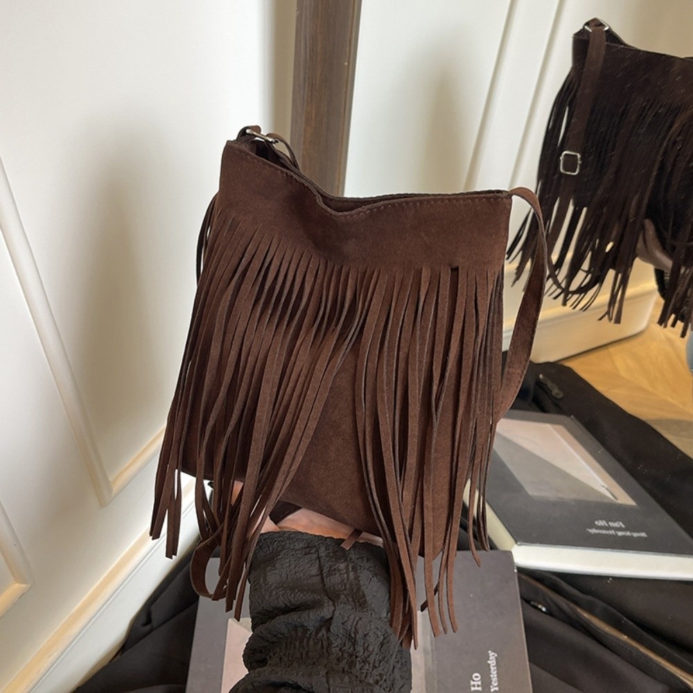 Interior Design Vintage Style - Bolso Bandolera Retro con Borlas, Estilo