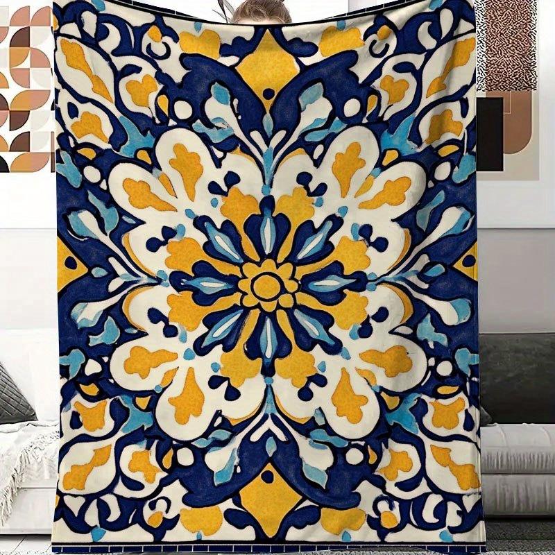 Manta polar con estampado artí - Interior Design Warm reseña y precio