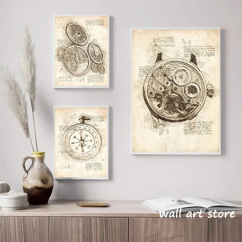 Póster de boceto de reloj Vint - Interior Design Sketch reseña y precio