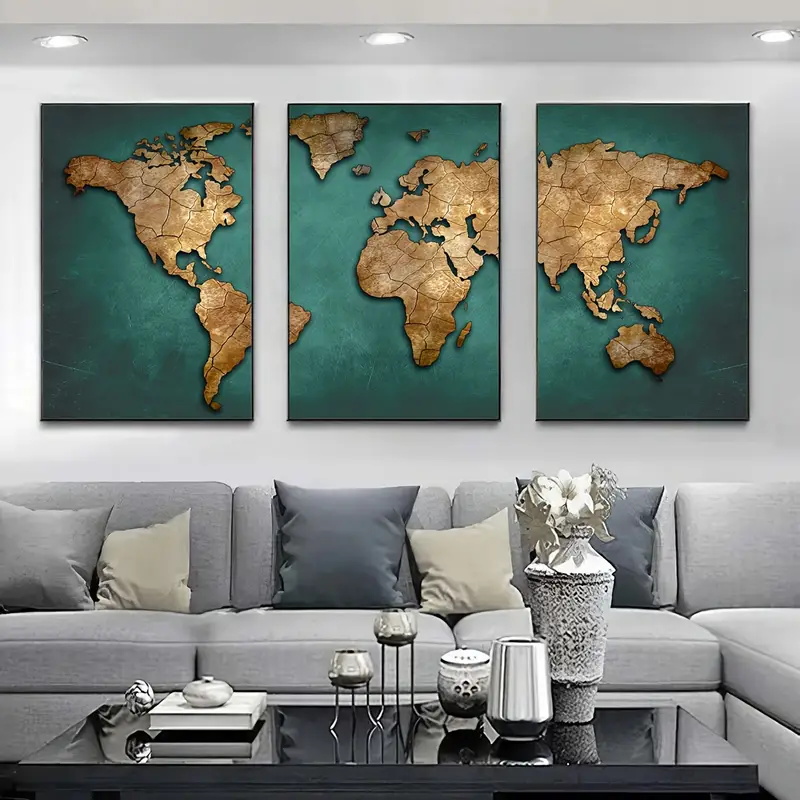 Mapa del mundo Retro 3 unids/s - Interior Design Sketch reseña y precio