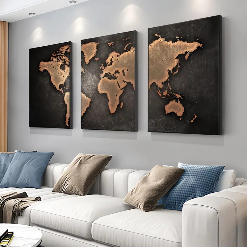 Mapa del mundo Retro 3 unids/s - Interior Design Sketch reseña y precio