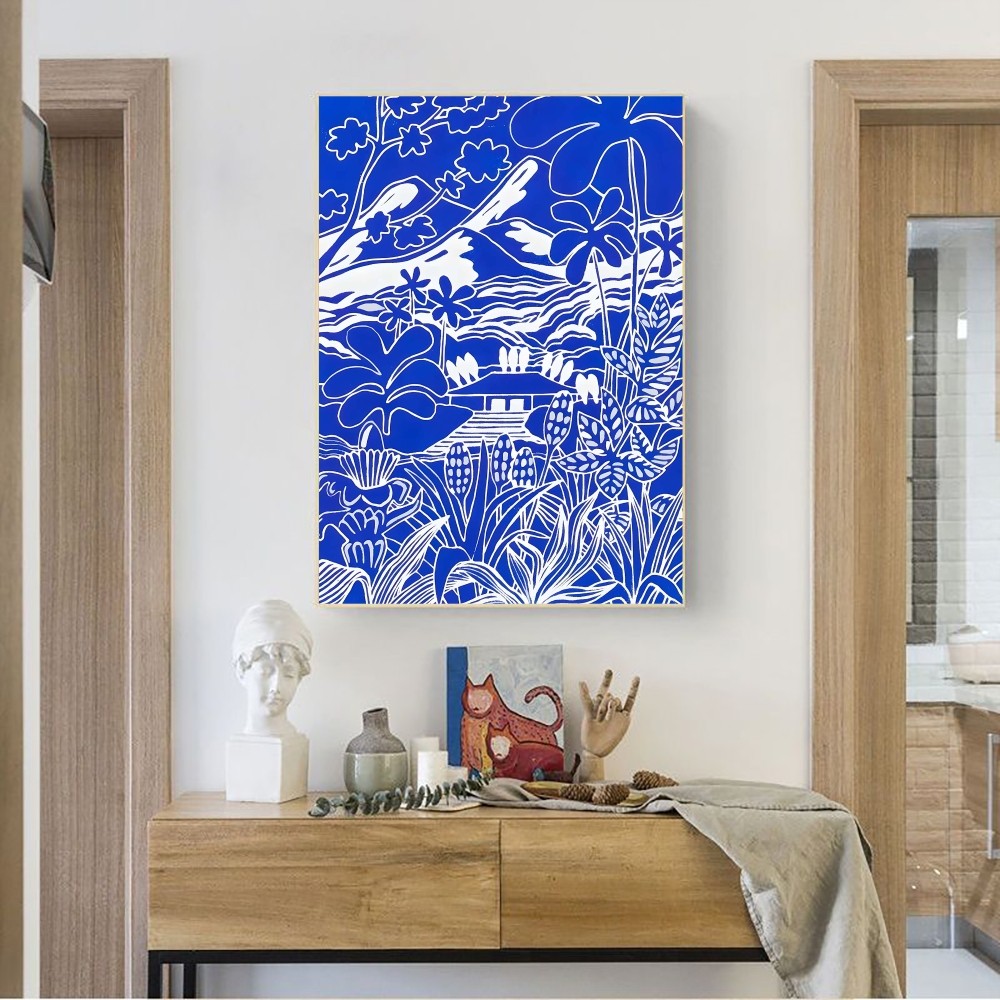 Póster abstracto Klein azul Si - Interior Design Sketch reseña y precio