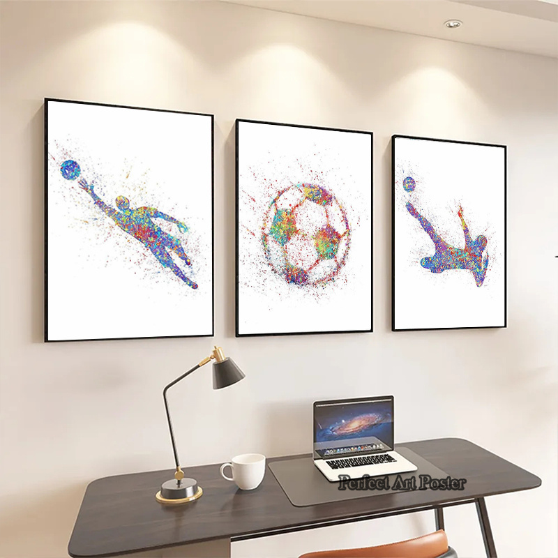 Acuarela fútbol hombre jugando - Interior Design Sketch reseña y precio