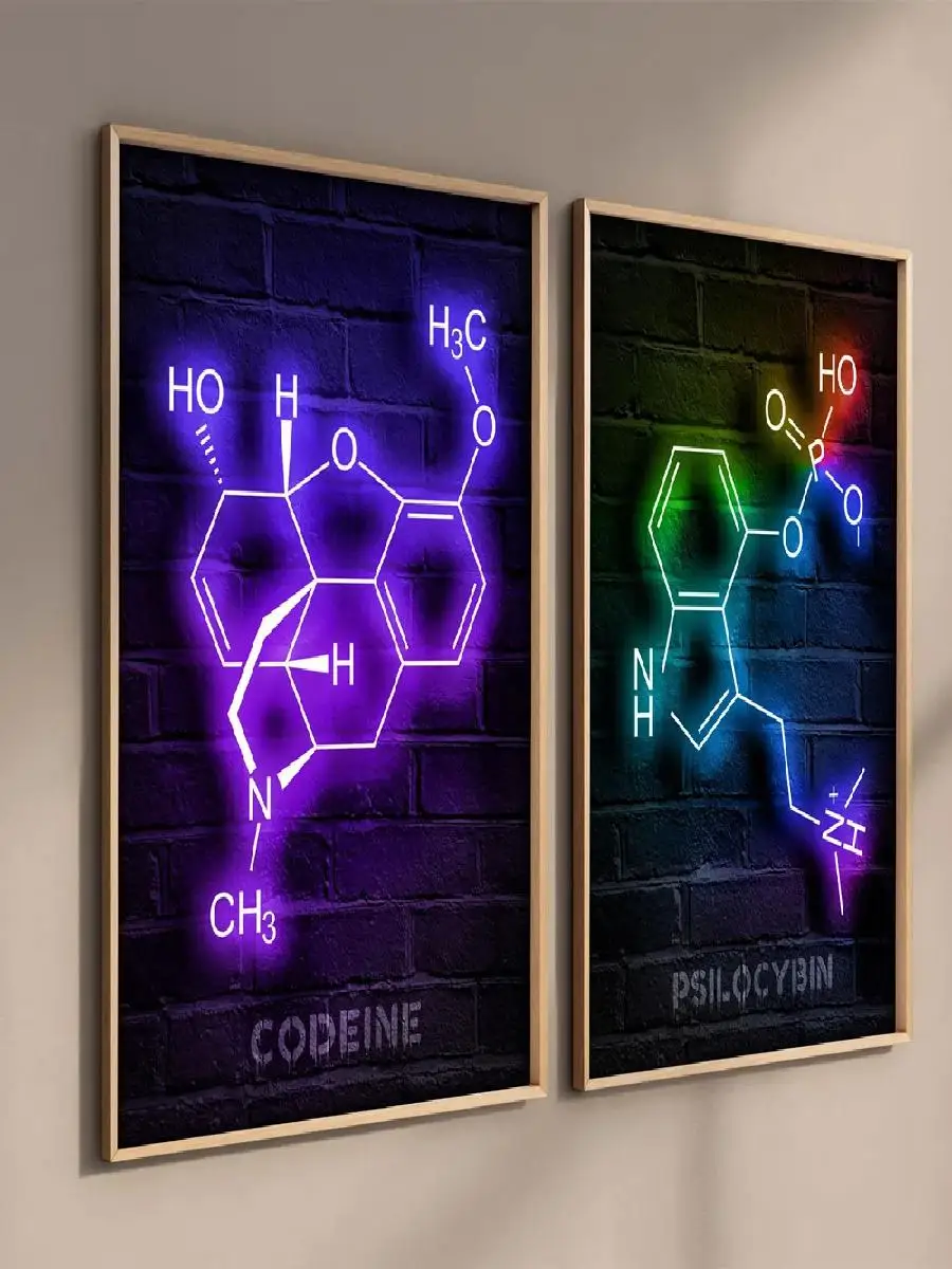 Póster artístico de neón con m - Interior Design Lab reseña y precio