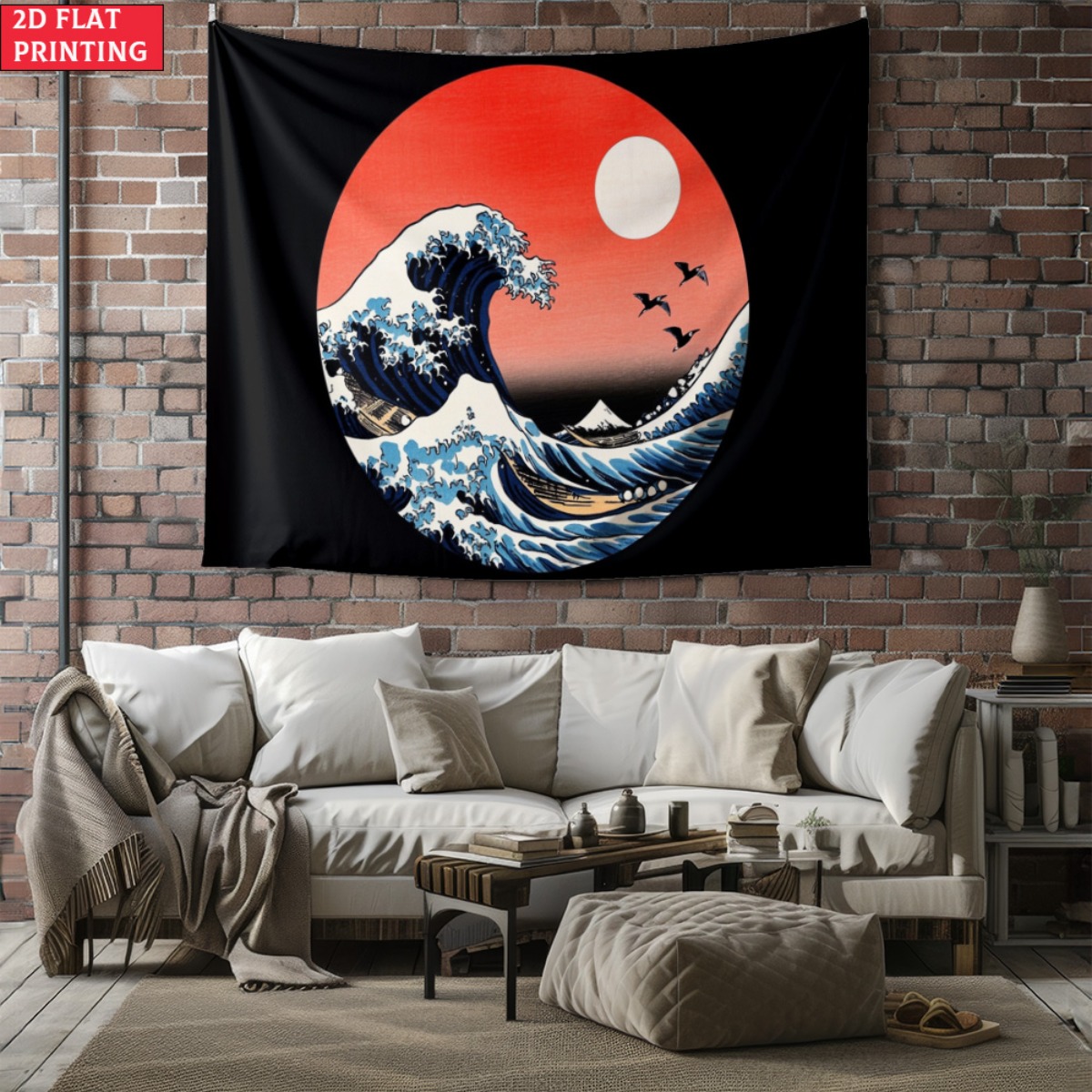 Tapiz de puesta de sol de onda - Interior Design Zen Style reseña y precio